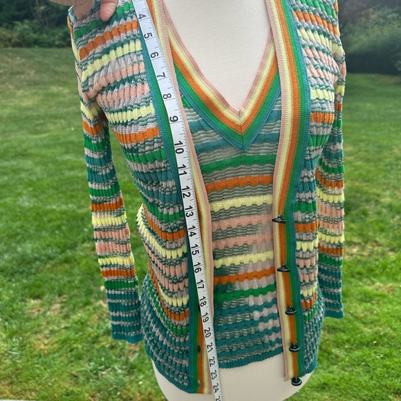 M Missoni  Twin Set, Cardigan, Sweater, Top Size 42, Green, Orange, Yellow - Picture 10 of 15